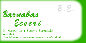 barnabas ecseri business card