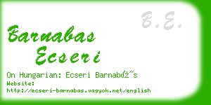 barnabas ecseri business card